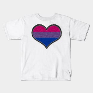 Elegant Bisexual Pride Decorative Heart in Pride Flag Colors Kids T-Shirt